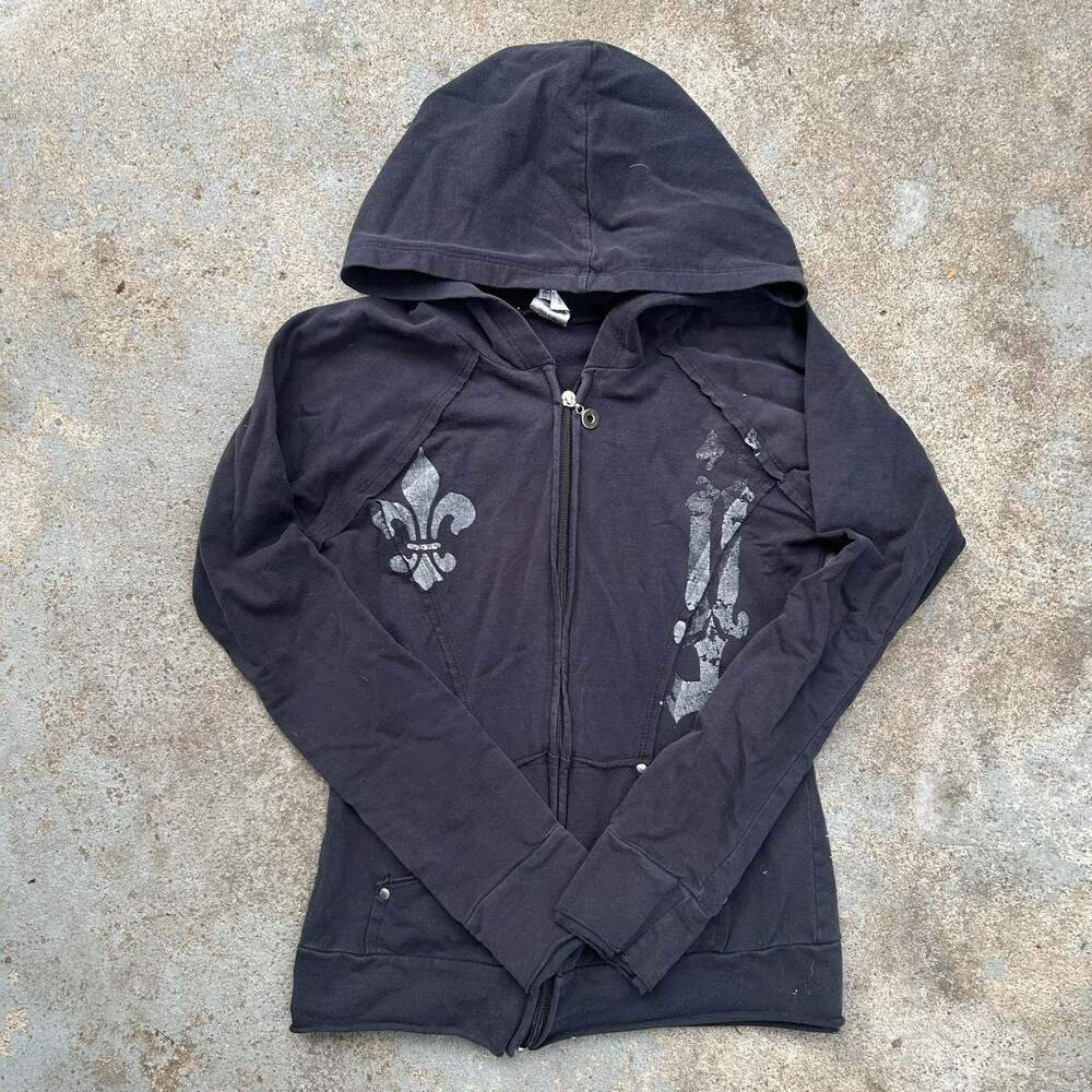 Y2K Vintage Affliction Type Zip Up Hoodie Grunge